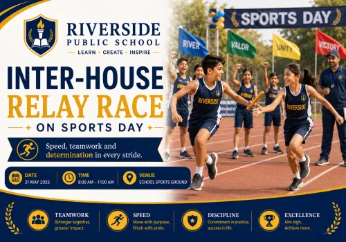 Inter-house relay race on sports day